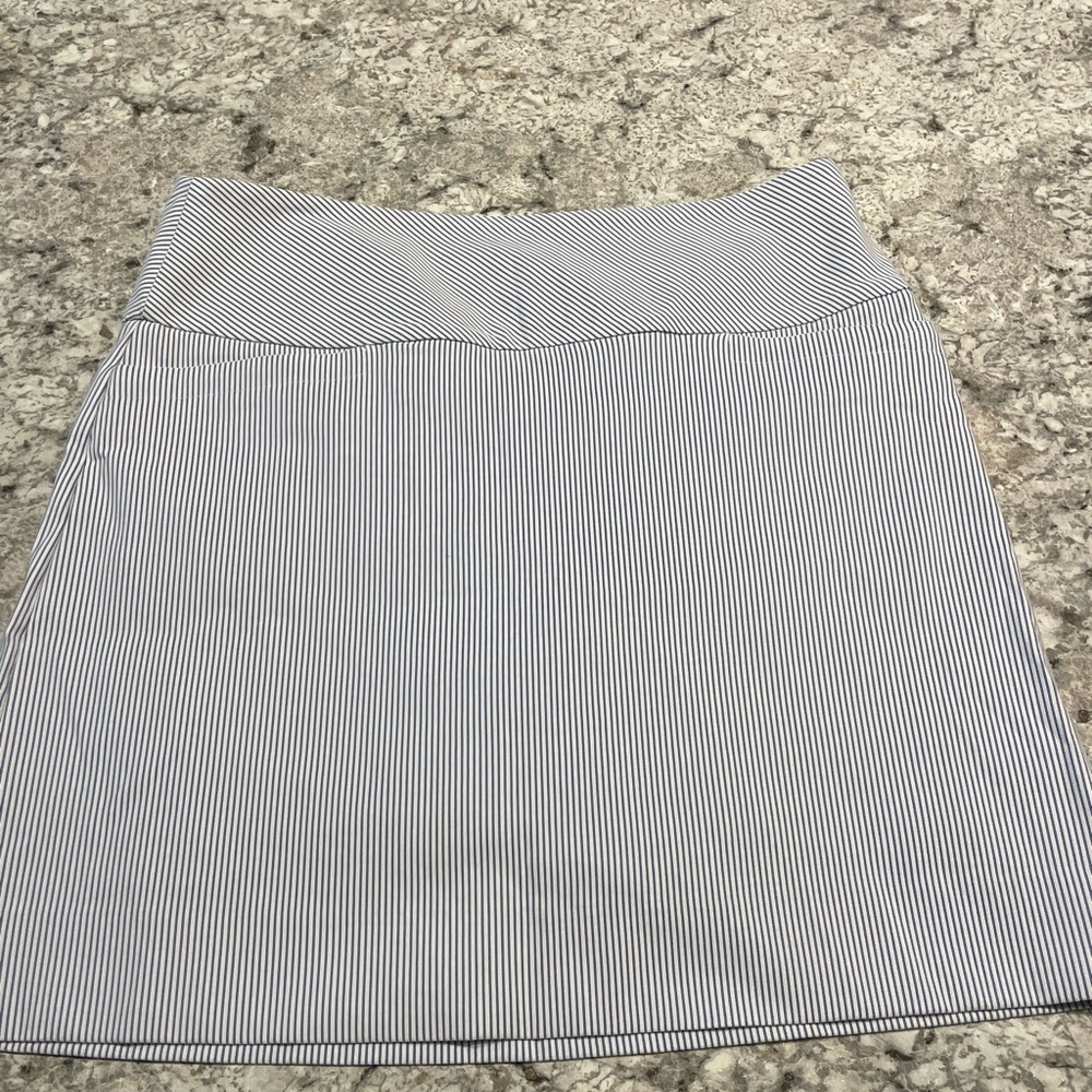 S C & CO Blue and White Pin-Striped pull on skort size medium